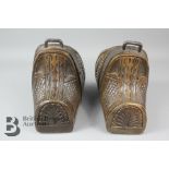 19th Century South American Wood Carved Stirrups