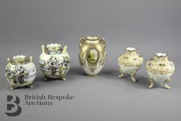 Five Noritake Vases