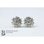 Pair of 18ct White Gold Diamond Cluster Earrings