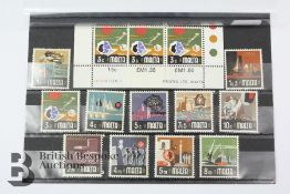 Stamps of Malta, QV to QEII, on 24 Dealers Sleeved Stock Cards