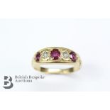 Antique 18ct Yellow Gold, Ruby and Diamond Ring