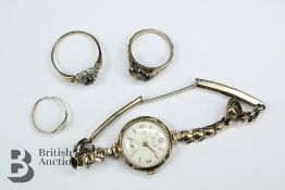 Lady's 9ct Gold Avia Wrist Watch