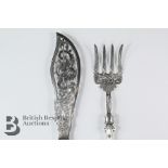 Fine Pair of Victorian Silver Engraved Fish Servers