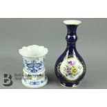 Porcelain Cobalt Blue Vase