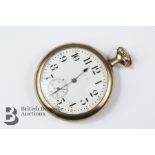 Elgin Open Faced Gold Plated Self Wind Pocket Watch
