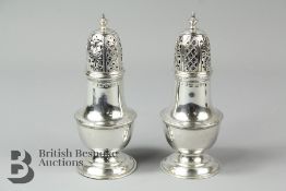 A Pair of George VI Silver Peppers