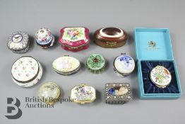 Quantity of Enamel and Other Trinket Boxes