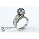 Sophia Fiori Venezia 14k White Gold and Blue Diamond Engagement Ring