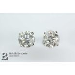 4ct Solitaire Diamond Earrings
