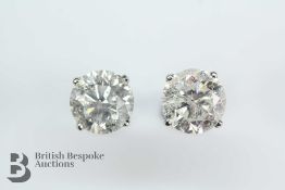 4ct Solitaire Diamond Earrings