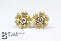 A Pair of 18ct Yellow Gold and Diamond Stud Earrings