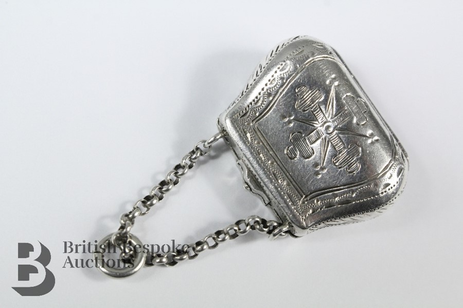 Victorian Silver Handbag Vinaigrette - Image 4 of 9