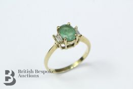 18ct Yellow Gold Emerald and Diamond Ring