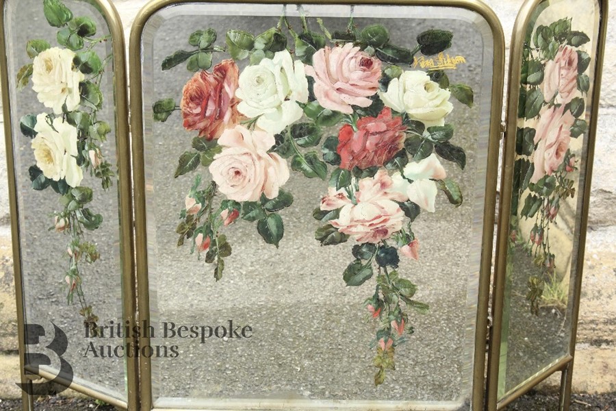 Early 20th Century Painted Mirrored Firescreen - Image 2 of 3