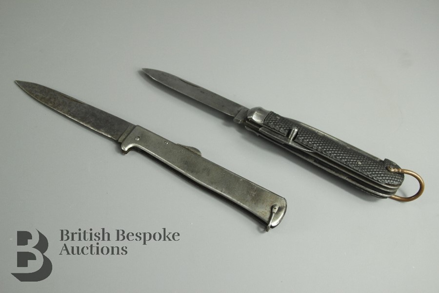 Two Military Issue Folding Clasp Knives