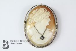 Edwardian 14ct Gold Shell Cameo Pendant