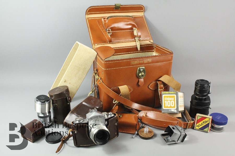 A Exakta Varex VX Jhagee Dresden Camera and Various Lenses and Accessories