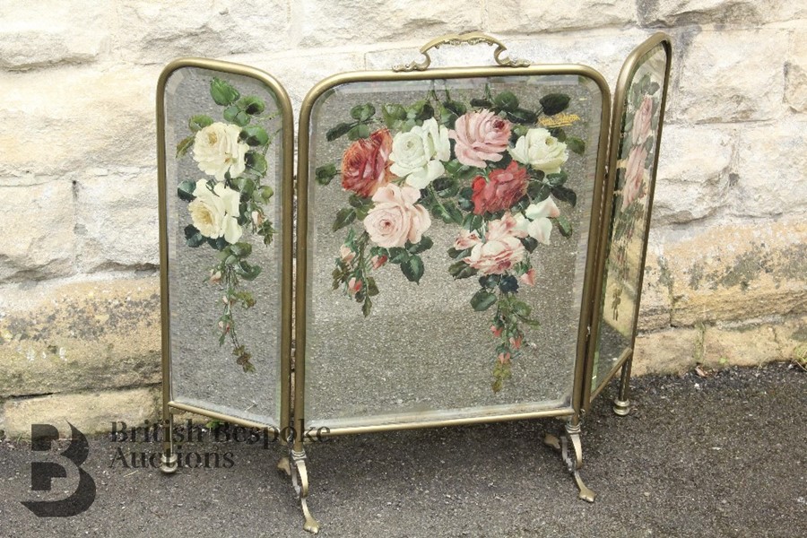 Early 20th Century Painted Mirrored Firescreen - Image 3 of 3