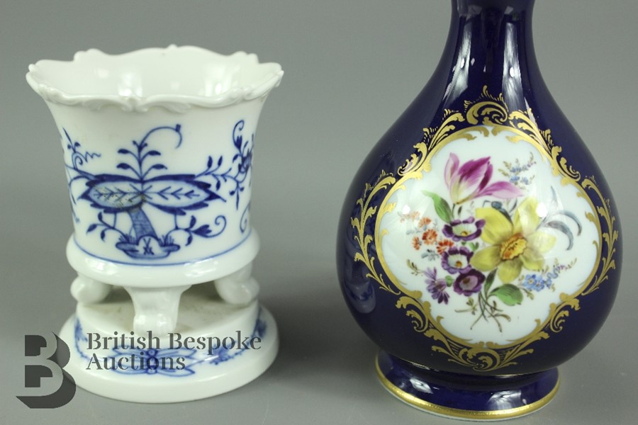 Porcelain Cobalt Blue Vase - Image 2 of 3