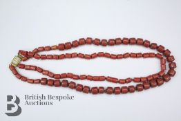 Natural Coral Double Strand Necklace