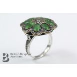 9ct Gold, Silver, Emerald Dress Ring