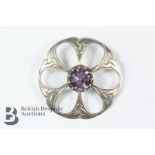 Scottish Silver and Amethyst Brooch