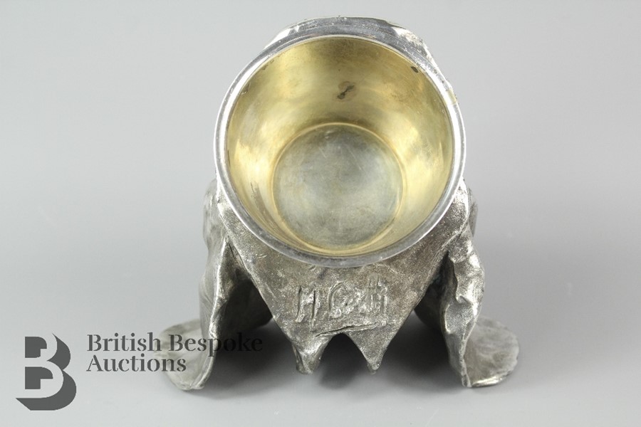 Mark Coreth b. 1958 White Metal Stirrup Cup - Image 9 of 12