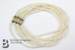 A Seed Pearl Seven Strand Bracelet