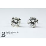 Pair of 18ct White Gold Diamond Solitaire Earrings