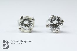 Pair of 18ct White Gold Diamond Solitaire Earrings