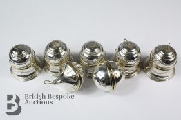 Seven Silver Christmas Baubles