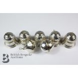 Seven Silver Christmas Baubles