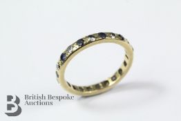 High Carat Yellow Gold Sapphire and Diamond Ring