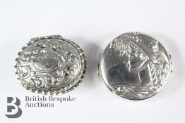 Two Small Silver Pillboxes