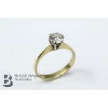Lady's 18ct Yellow Gold Solitaire Diamond Ring