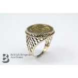 Gentleman's 22ct Gold Half Sovereign mounted in a 9ct gold ring.