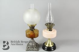 Two Vintage Early 20th Century Oil Lamps
