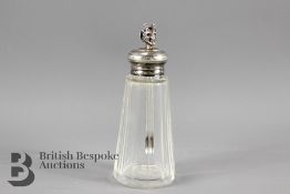 A Silver and Cut Glass Chilli Oil Bottle