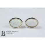 Pair of Silver and Opal Stud Earrings