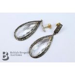 Vintage Diamond and White Stone Earrings