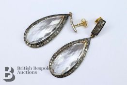 Vintage Diamond and White Stone Earrings