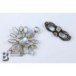 Antique Moonstone Brooches