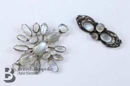 Antique Moonstone Brooches