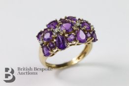 9ct Yellow Gold Amethyst Multi-stone Ring