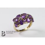 9ct Yellow Gold Amethyst Multi-stone Ring