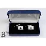 Silver and Enamel Masonic Cufflinks