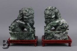 A Pair of Chinese Hardstone Carvings