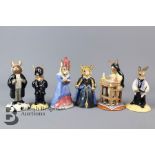 Six Royal Doulton Bunnykins Models