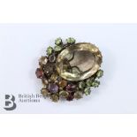 Antique Quartz and Semi-Precious Stone Clip Accessory