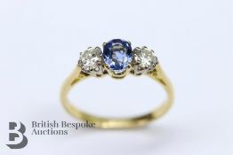 18ct Yellow Gold, Diamond and Sapphire Ring